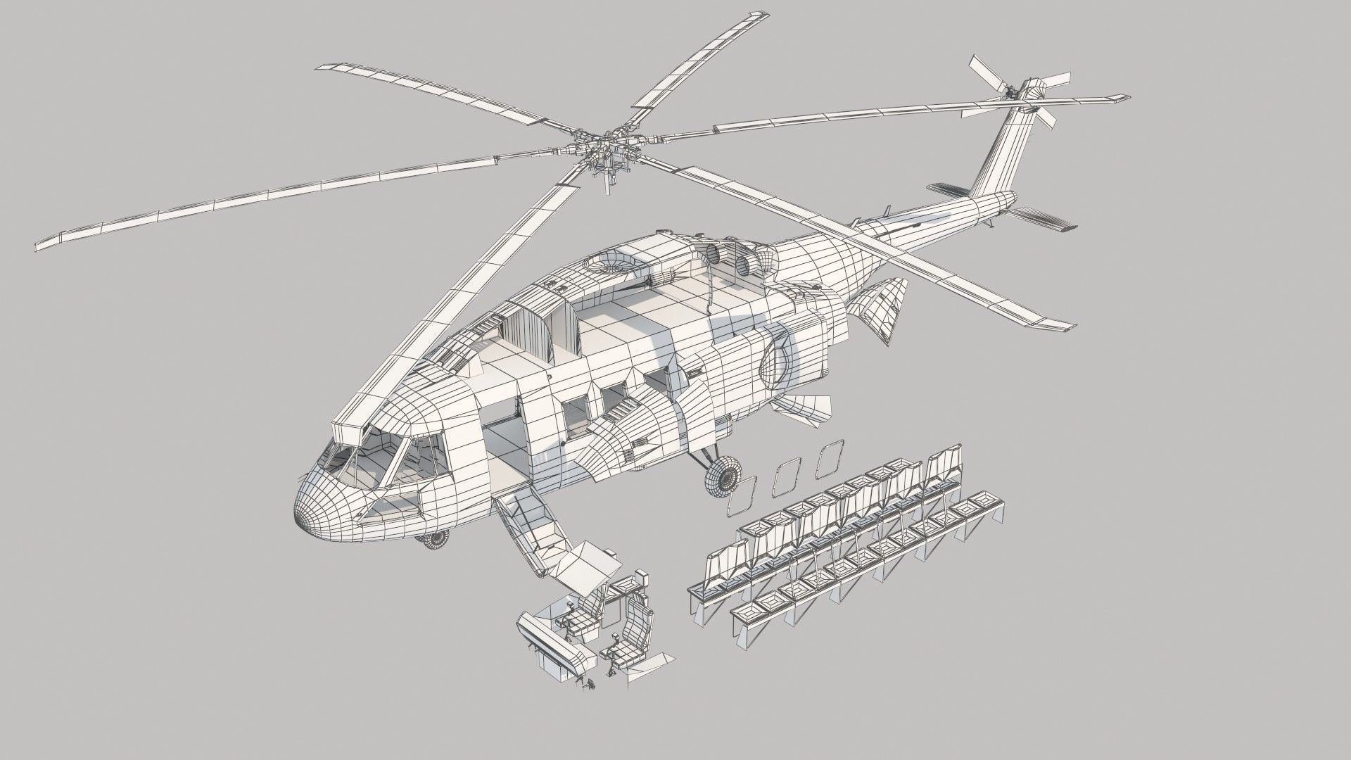 Mi-38 helicopter 3D model_21