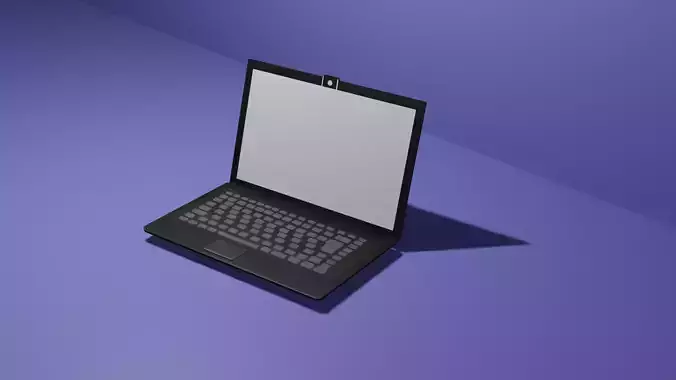 3d laptop low polly game ready