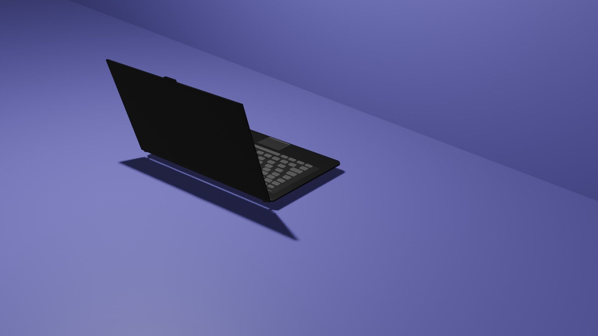 3d laptop low polly game ready Low-poly 3D model_1