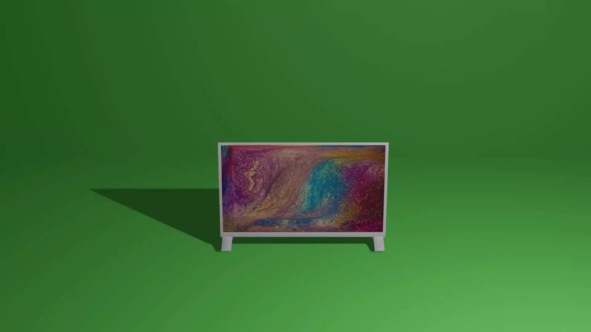 TEXTURED 3d moniter Low-poly 3D model_0