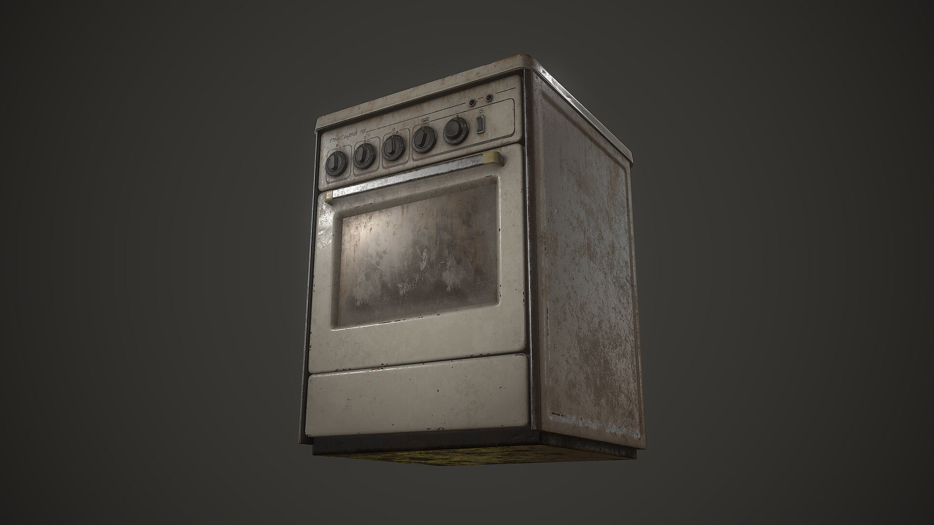 PBR Soviet Stove Low-poly 3D model_3