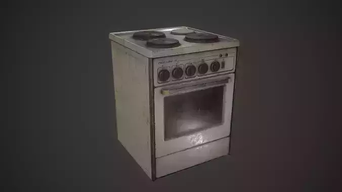 PBR Soviet Stove Low-poly 3D model