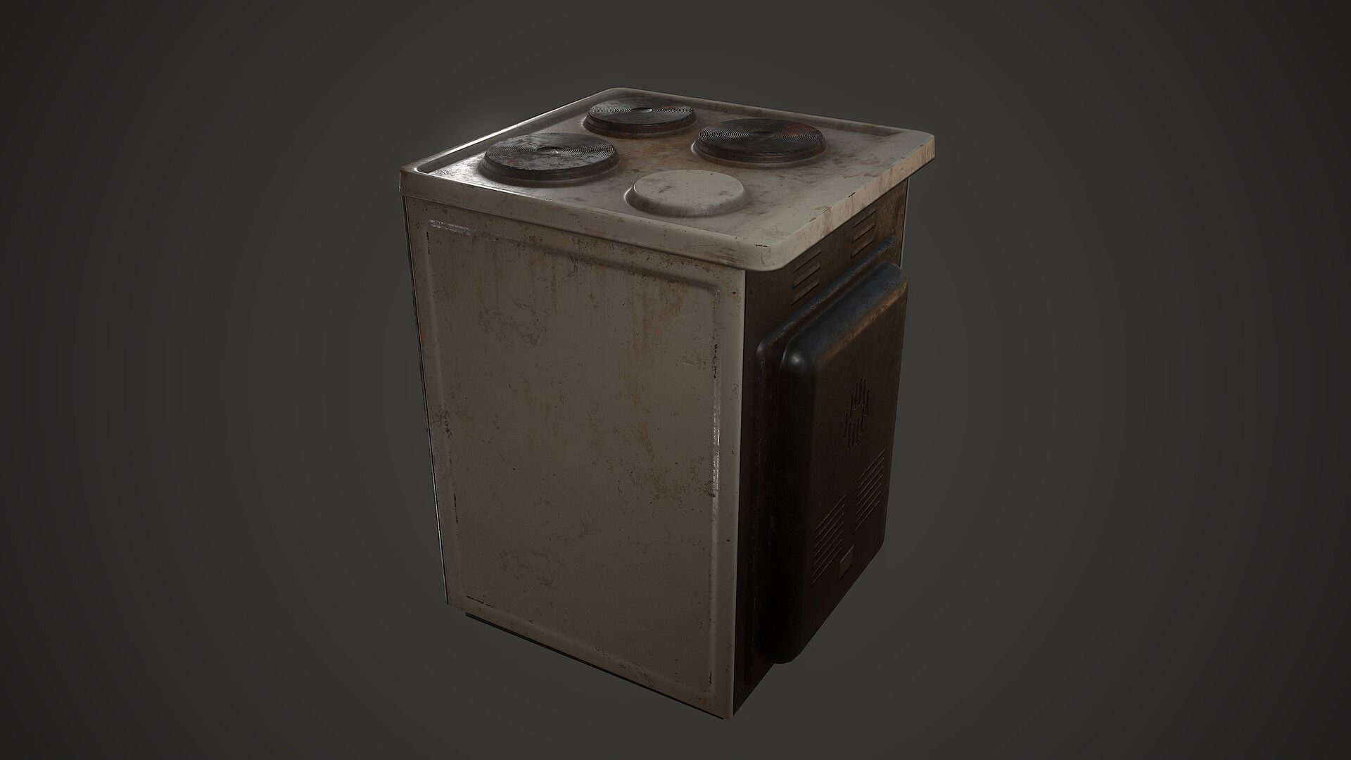 PBR Soviet Stove Low-poly 3D model_4