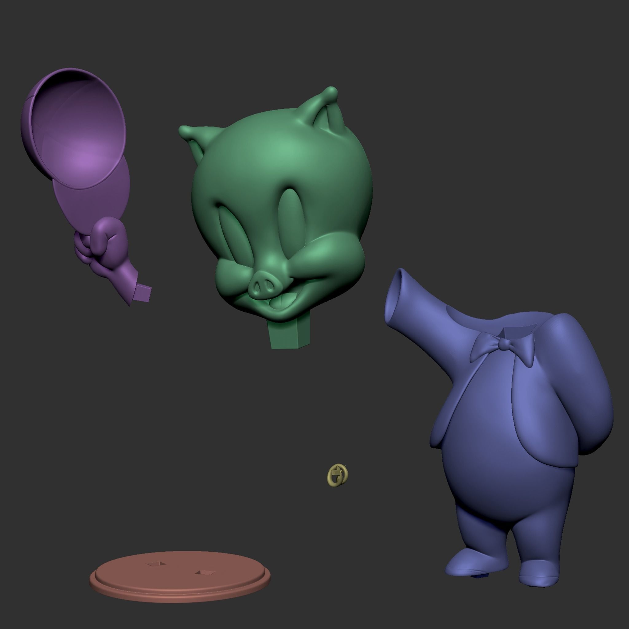 Porky Pig 3D print model_22