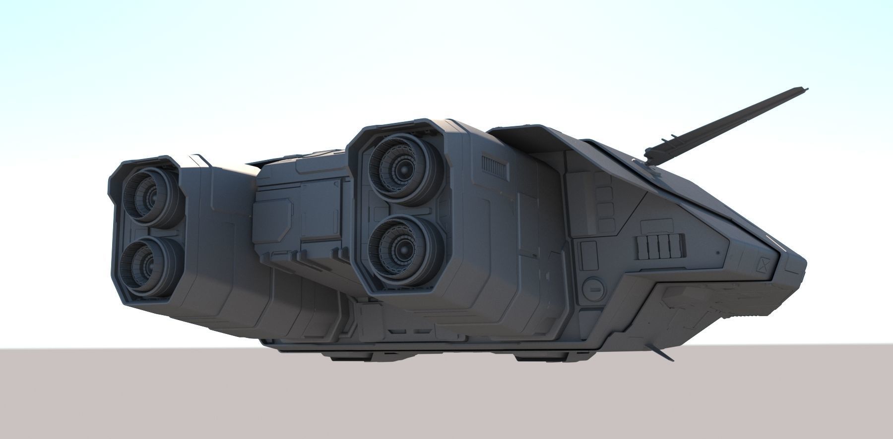 Sci Fi Dropship 3D model_6