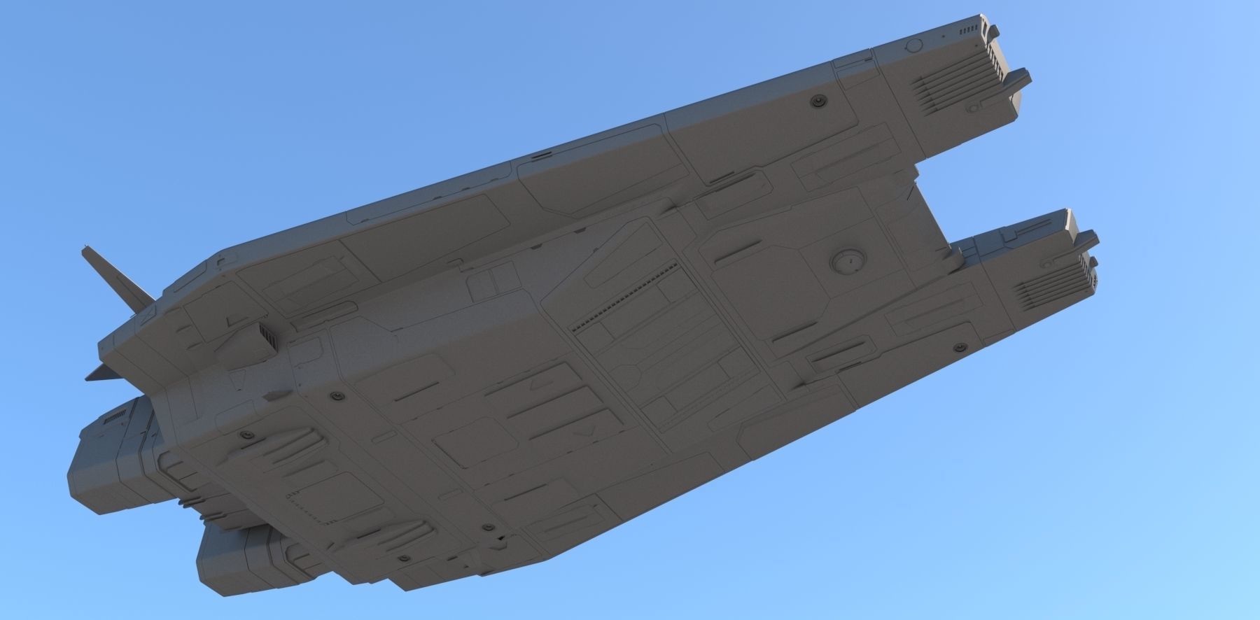 Sci Fi Dropship 3D model_1