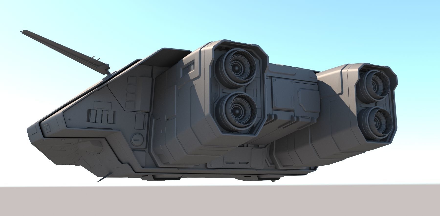 Sci Fi Dropship 3D model_7