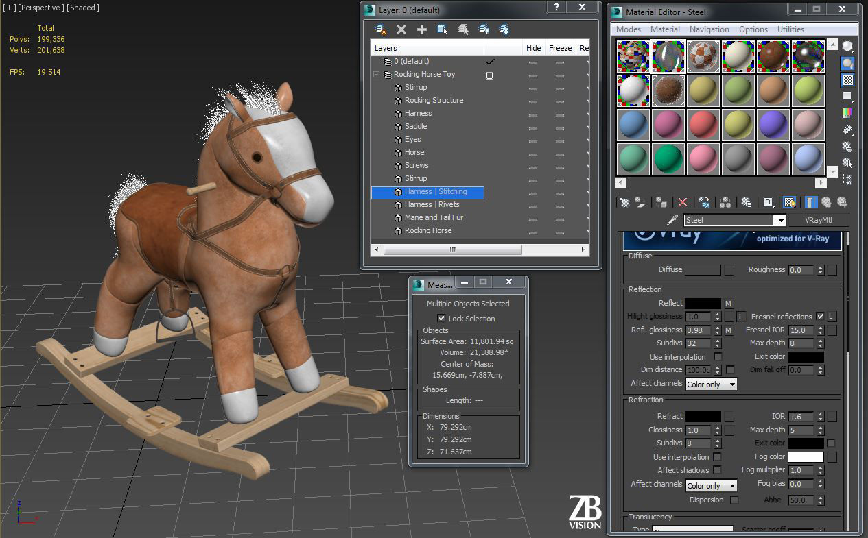Rocking Horse 3D model_9