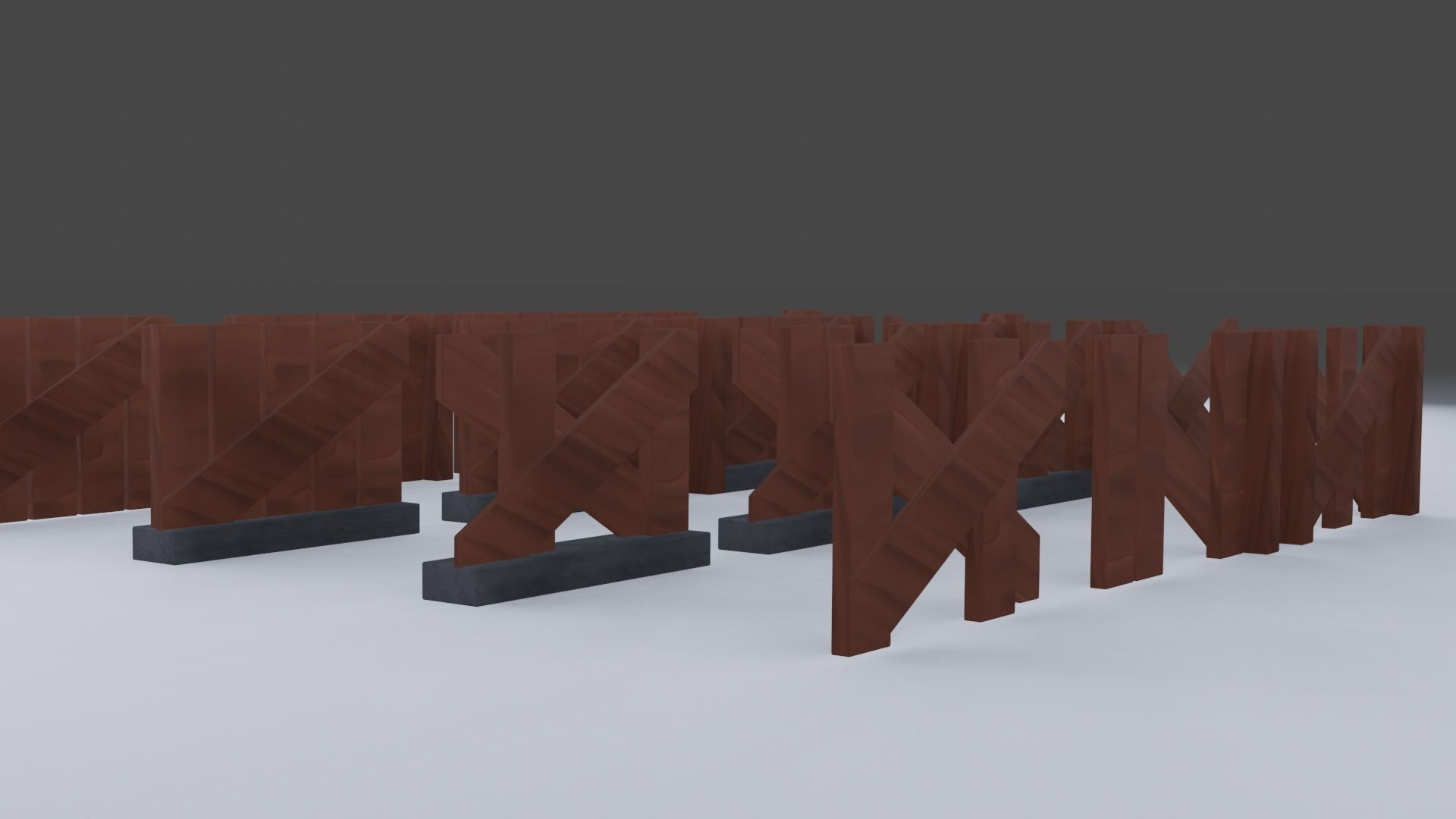 Modular Wood Fences Low-poly 3D model_3