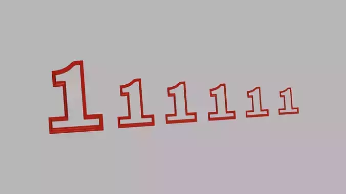 cookie cutters number 1 3D print model