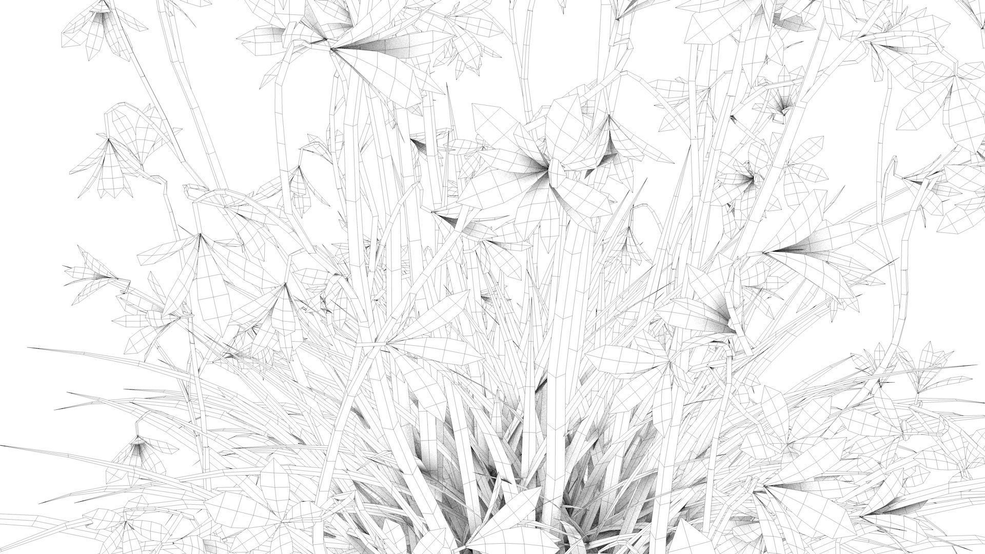 Flower and Pot Low-poly 3D model_12