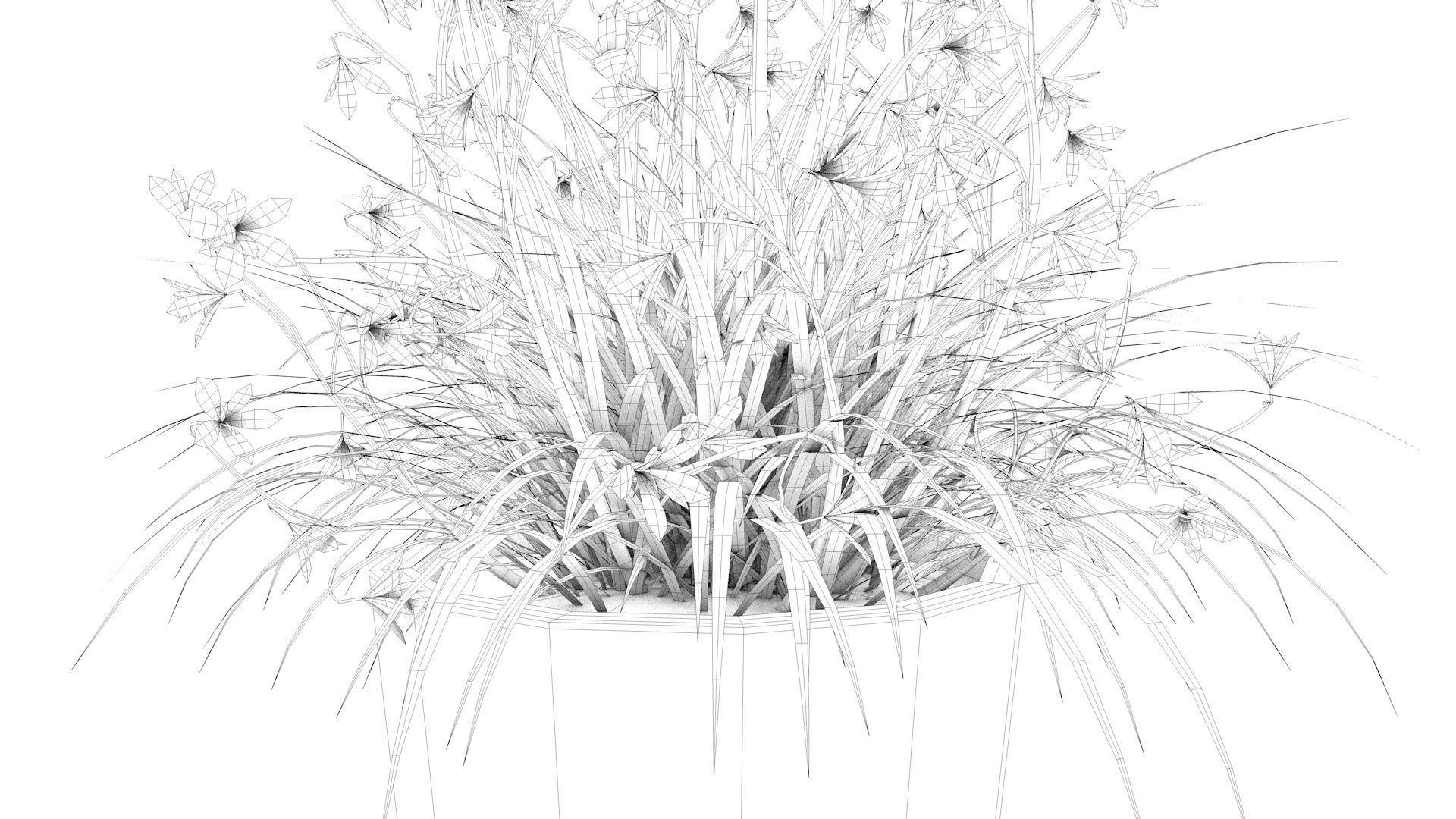 Flower and Pot Low-poly 3D model_13