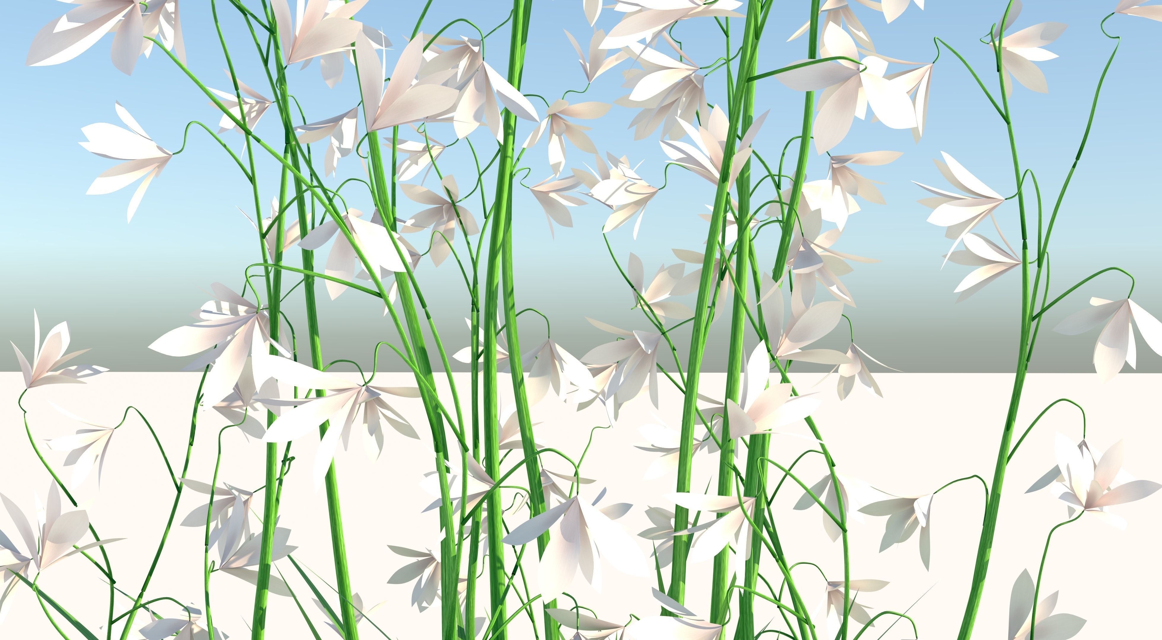 Flower and Pot Low-poly 3D model_8