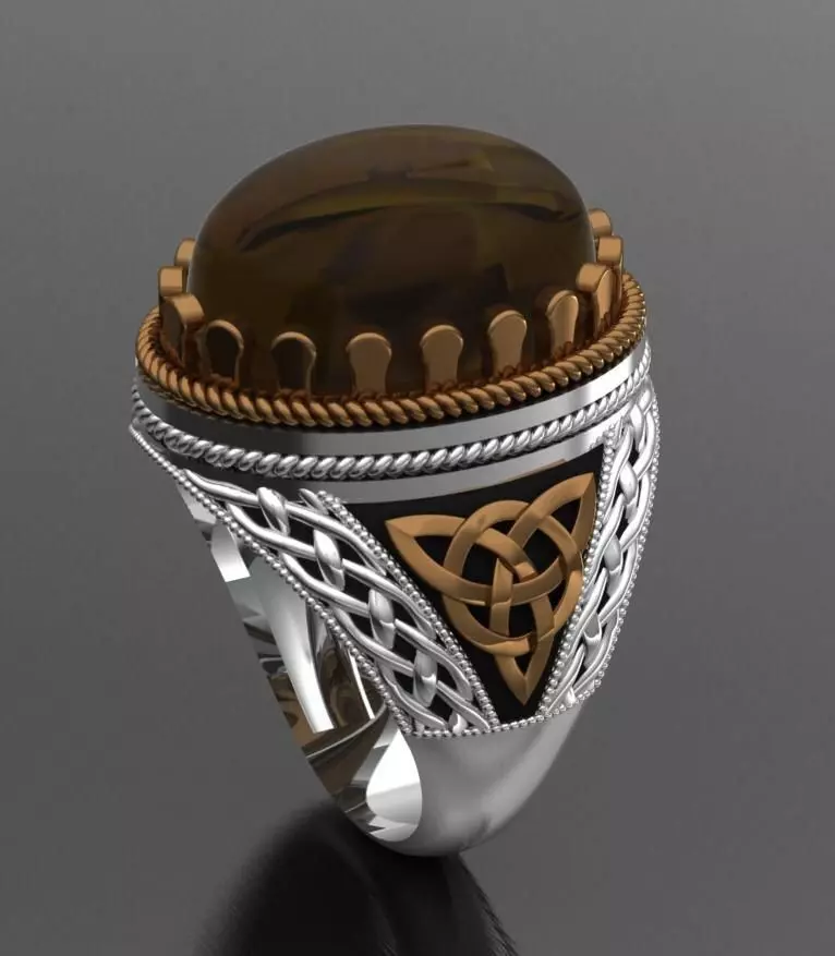 Turkish silver ring men 3D model