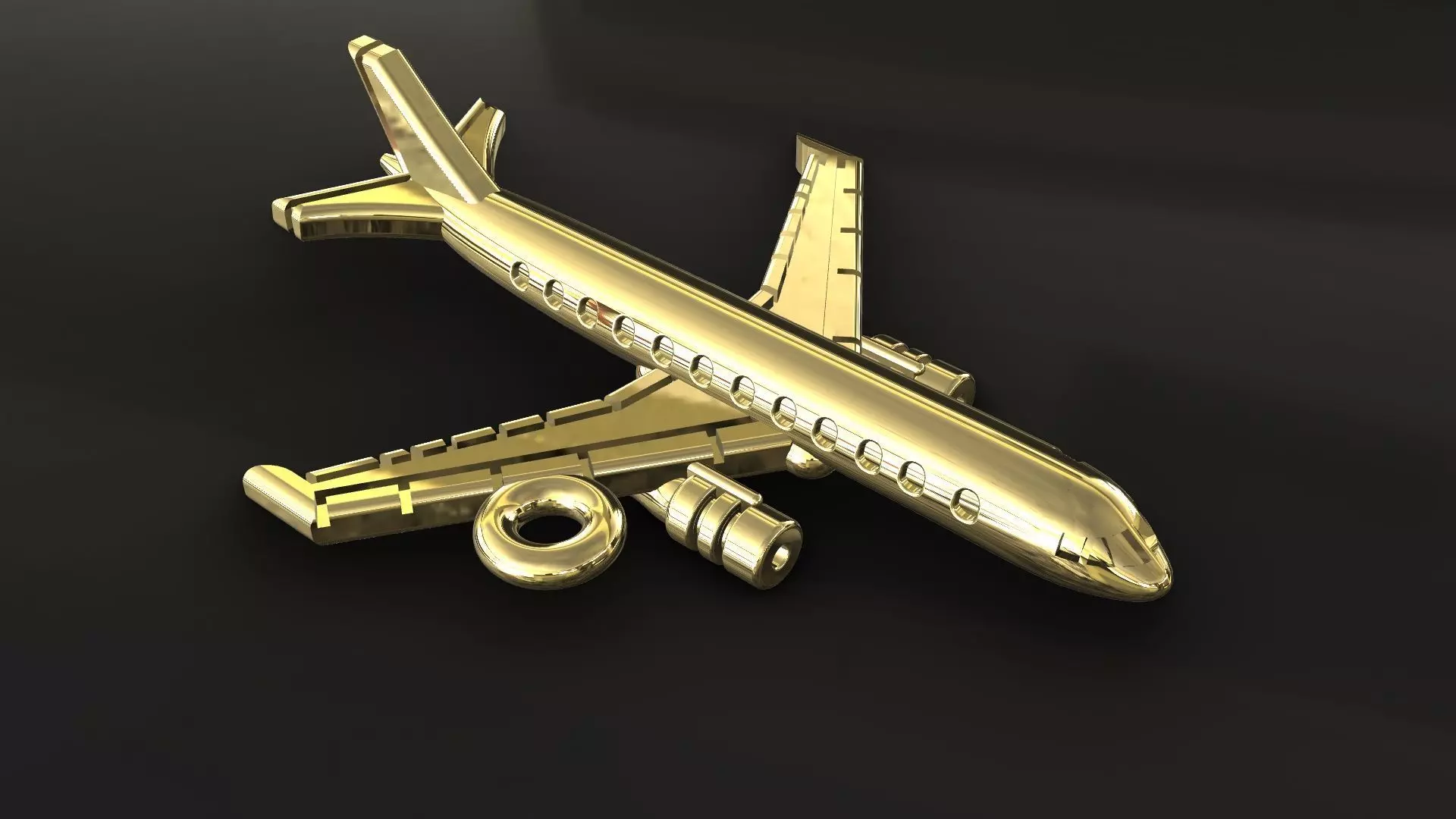 Airplane medallion 3D print model_0