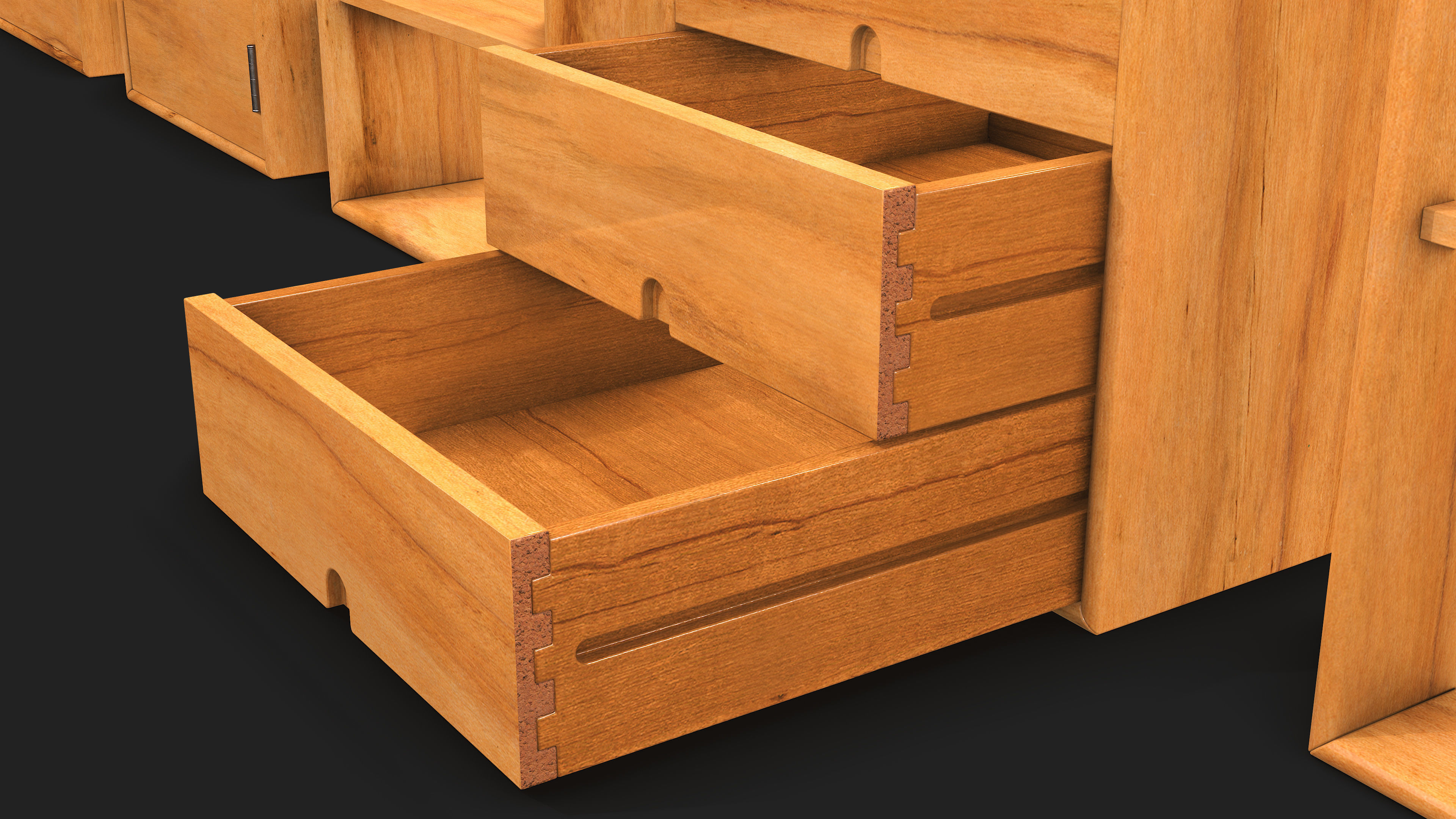 Modular furniture Low-poly 3D model_9