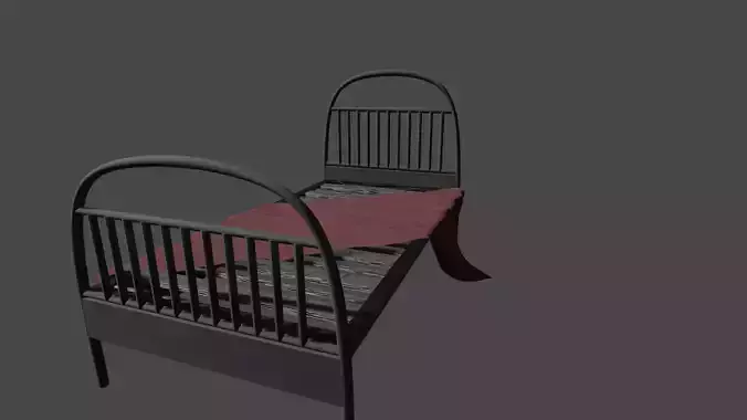 Bed Frame Asylum Horror 3D model