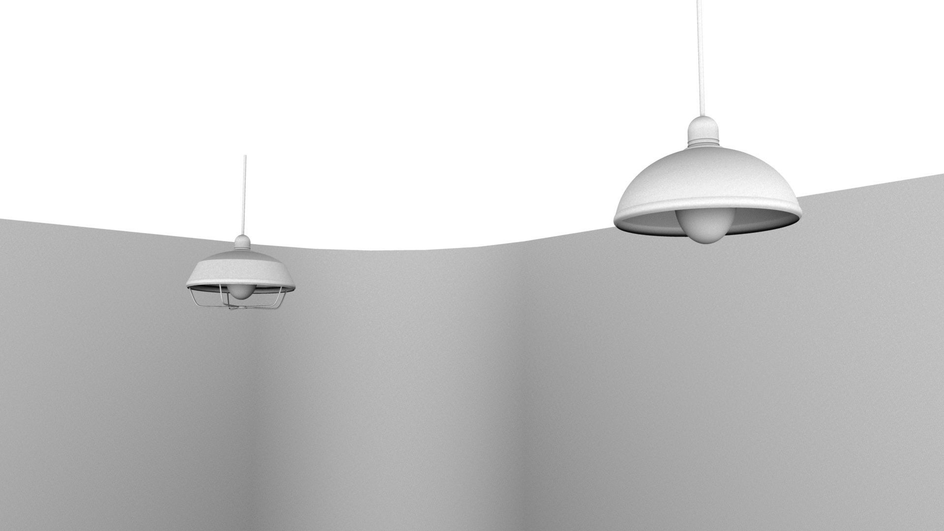 LIGHT two pendant lights hanging from ceiling 3D model_4