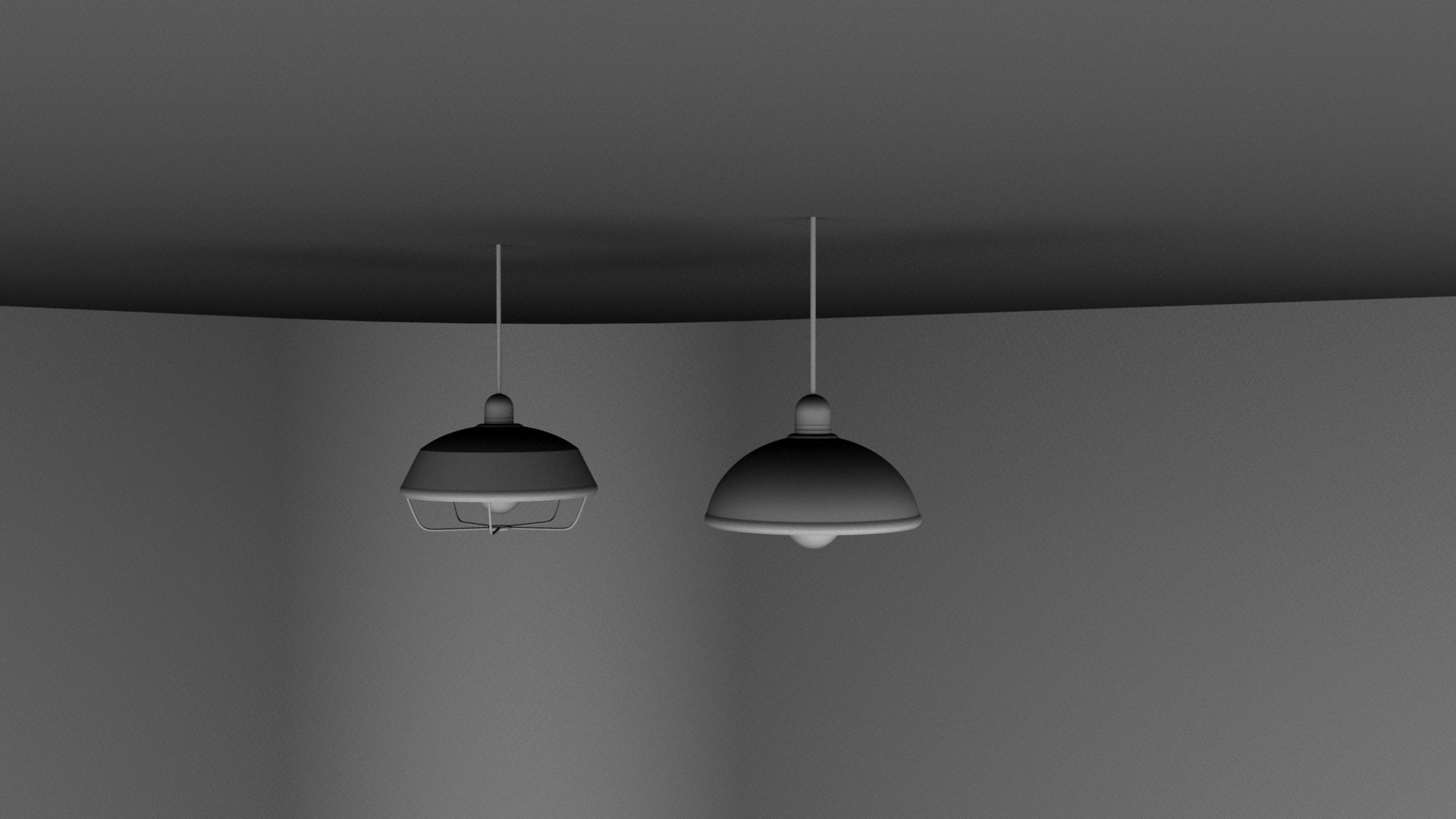 LIGHT two pendant lights hanging from ceiling 3D model_3