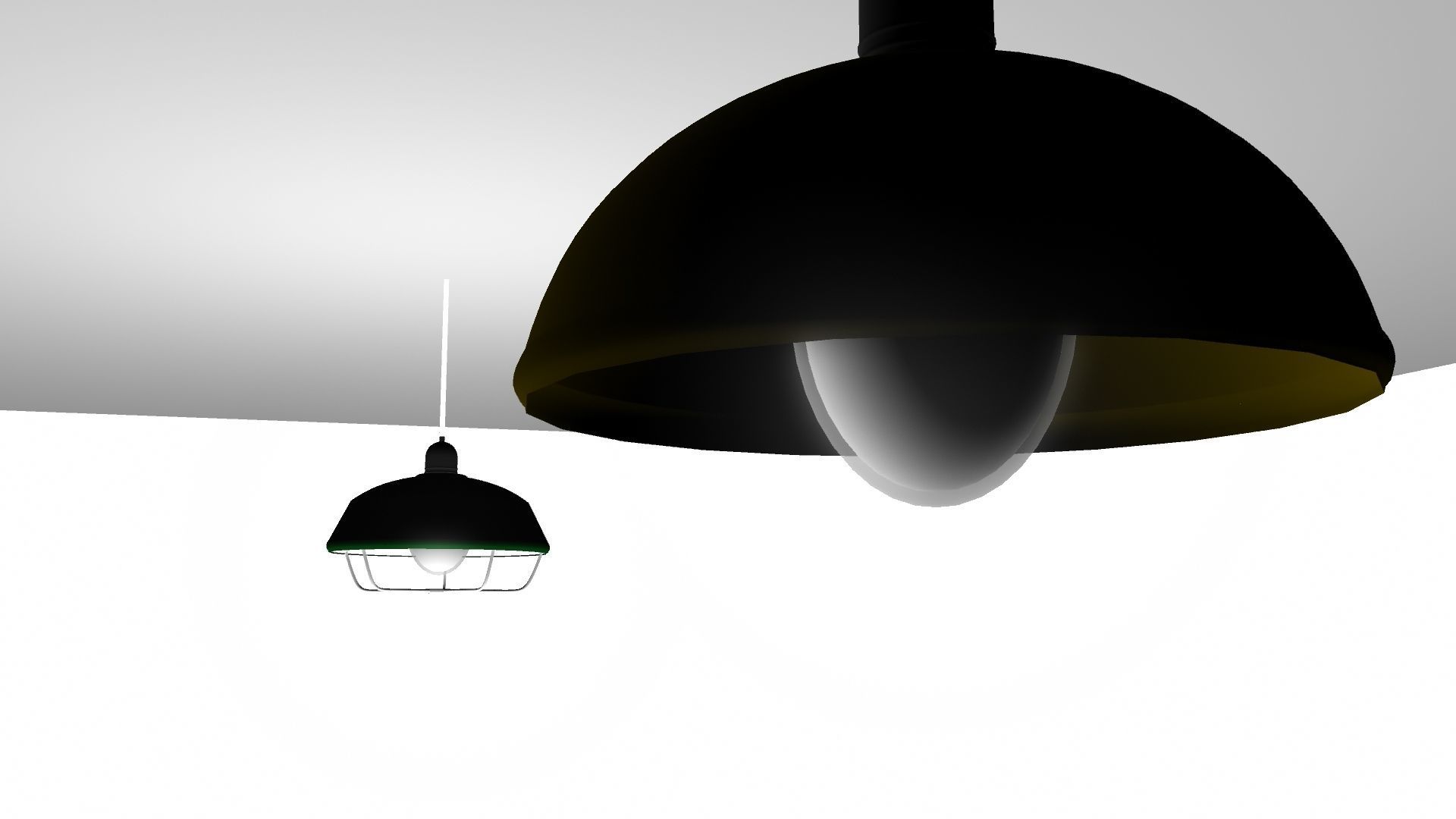 LIGHT two pendant lights hanging from ceiling 3D model_13