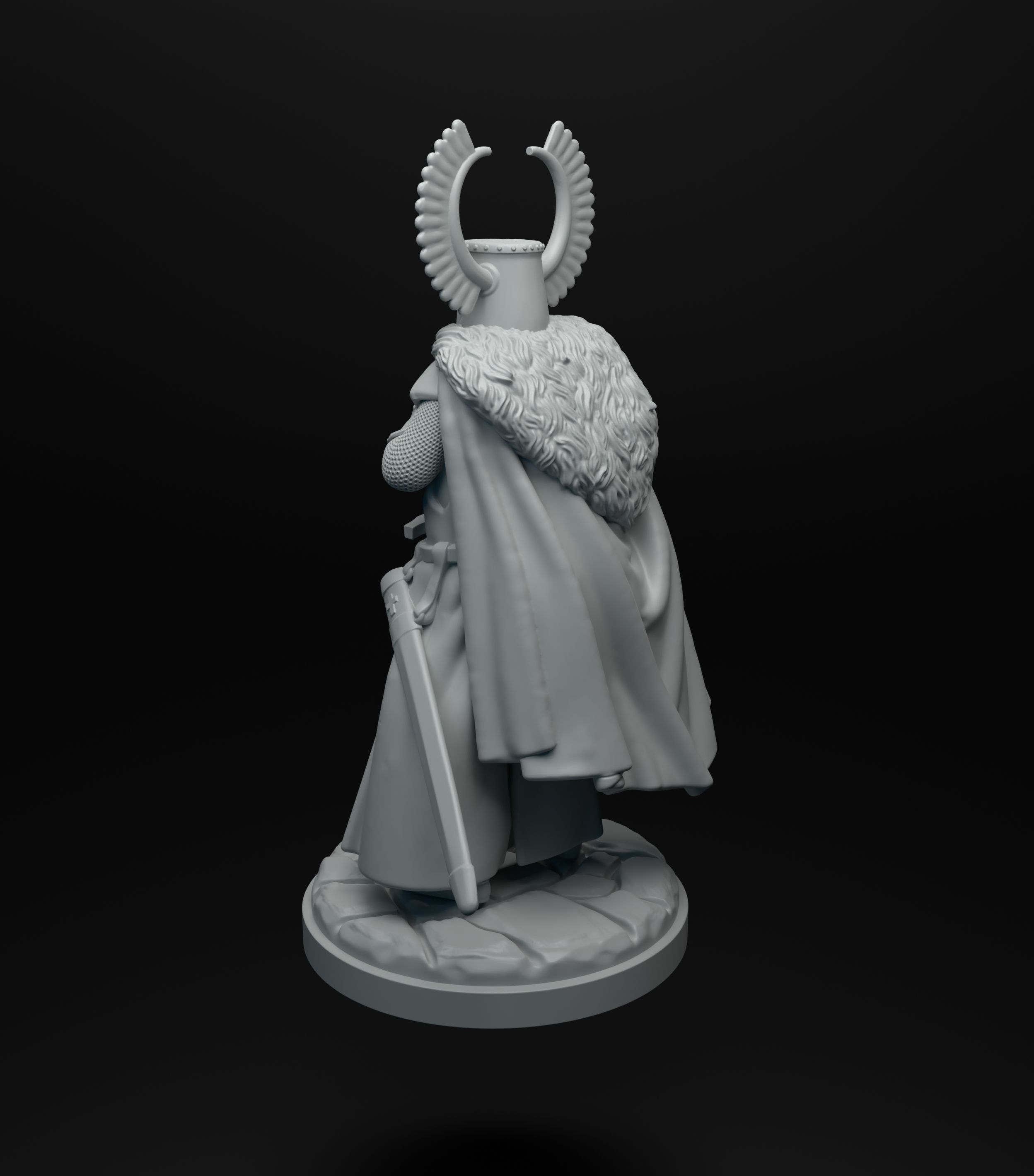 Teutonic knight standing intended for 3D printing 3D print model_3