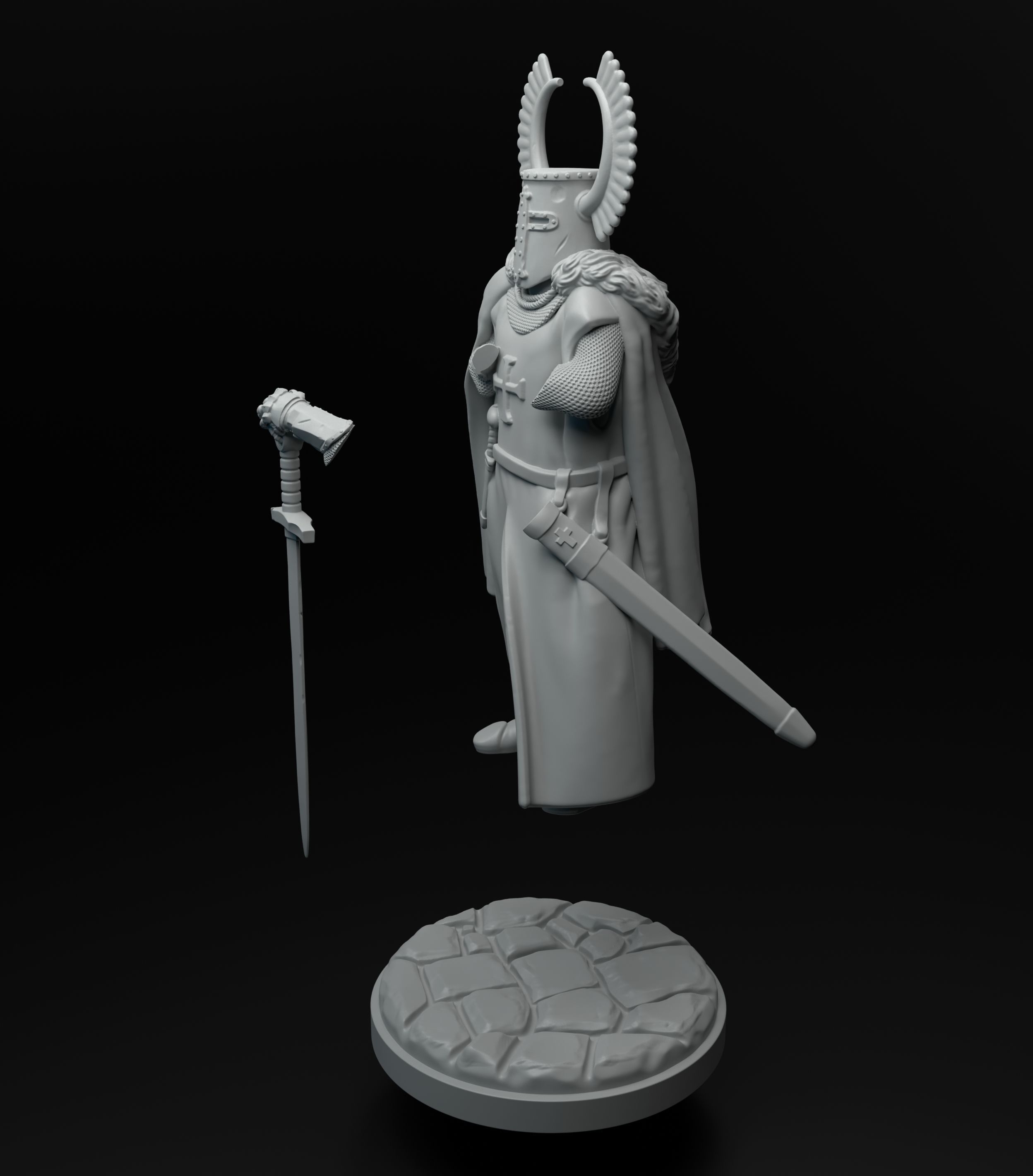 Teutonic knight standing intended for 3D printing 3D print model_11