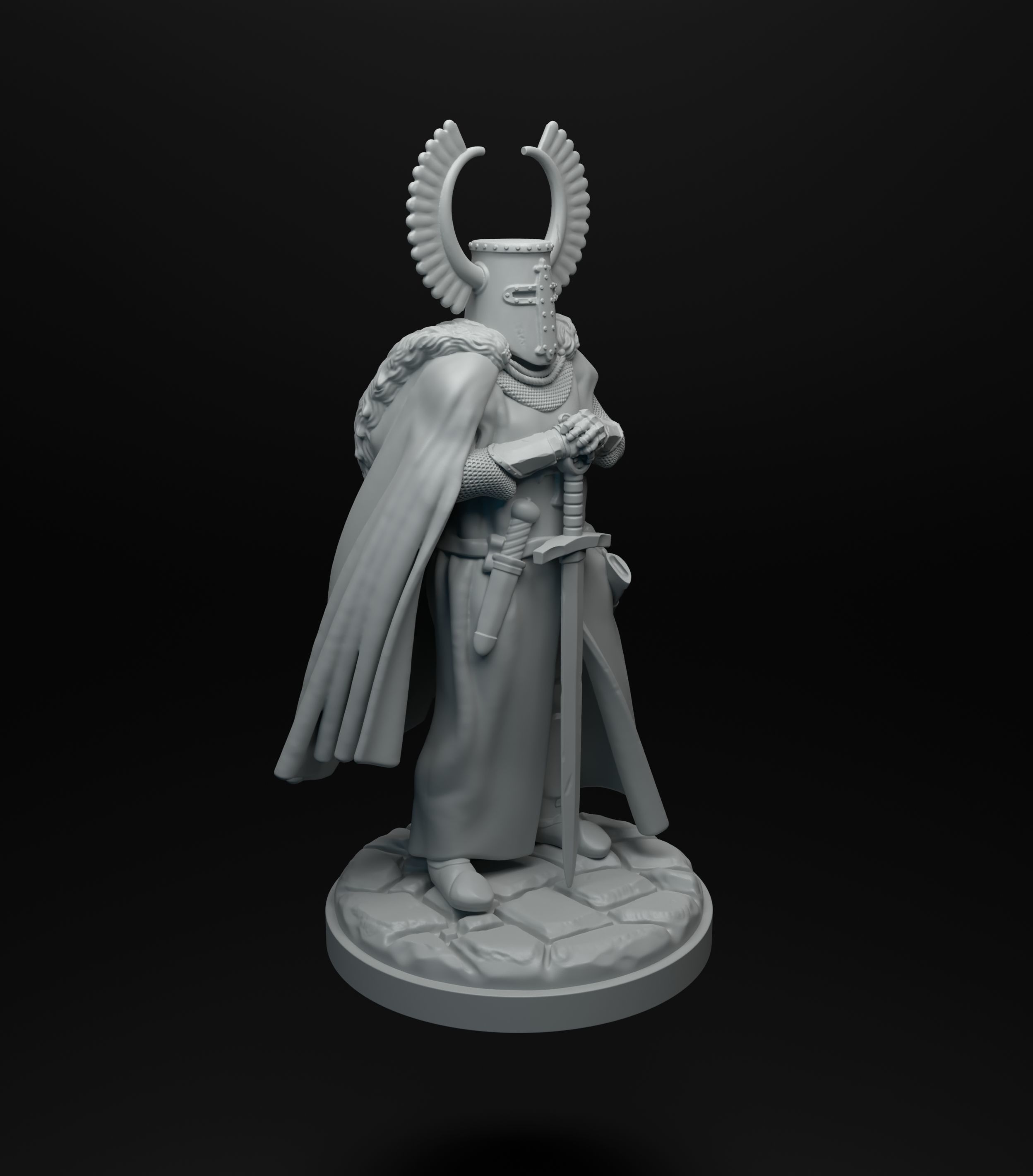 Teutonic knight standing intended for 3D printing 3D print model_4