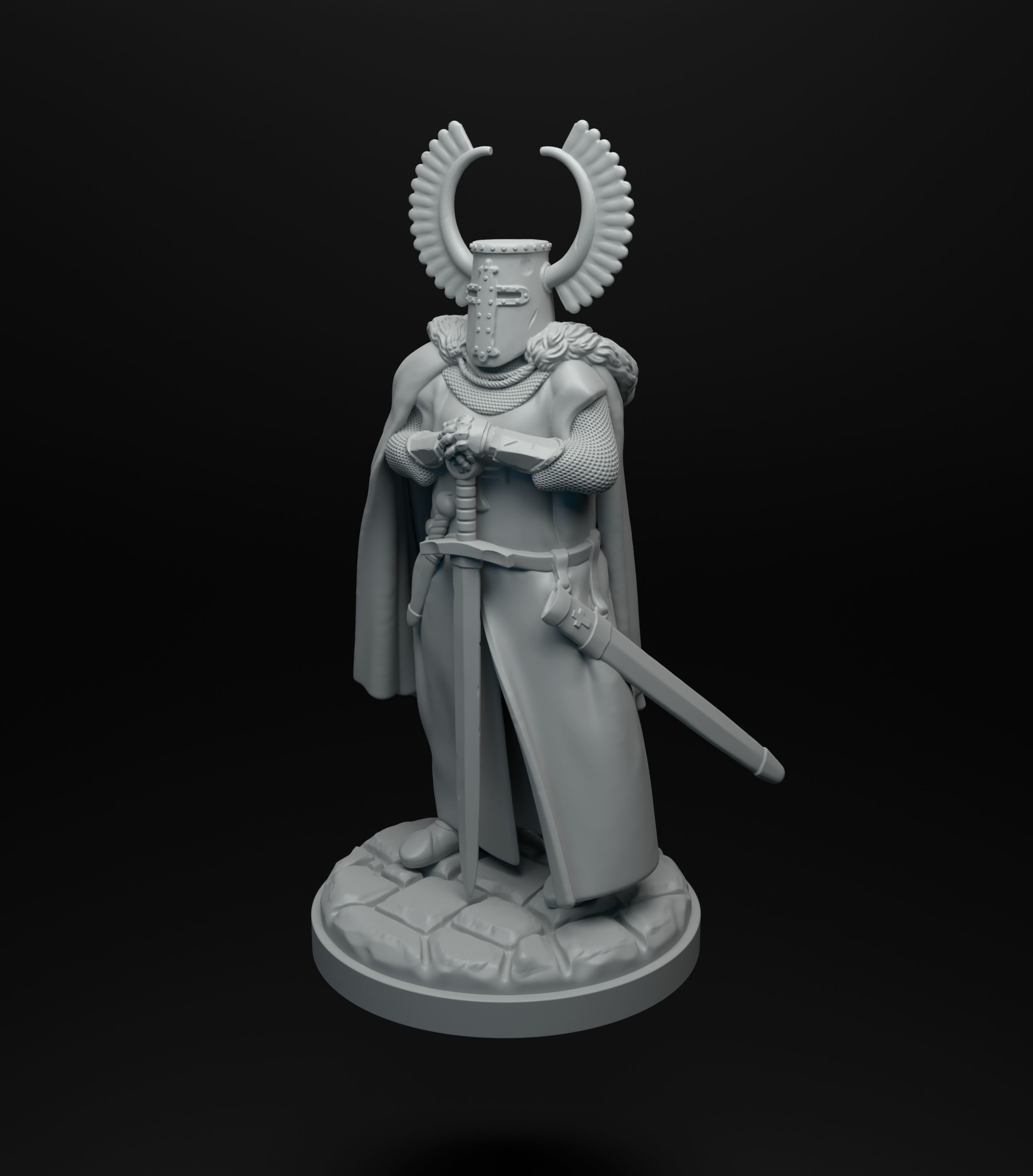 Teutonic knight standing intended for 3D printing 3D print model_9