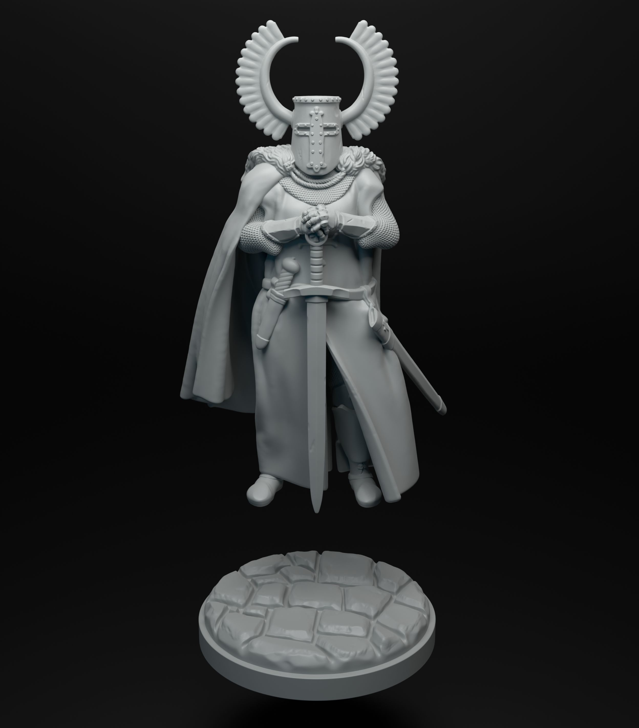 Teutonic knight standing intended for 3D printing 3D print model_10