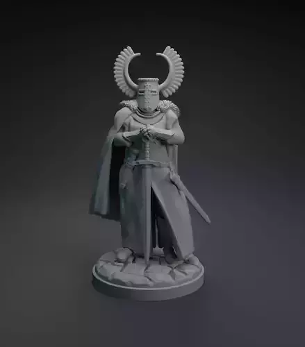 Teutonic knight standing intended for 3D printing 3D print model Teutonic knight standing intended for 3D printing 3D print model