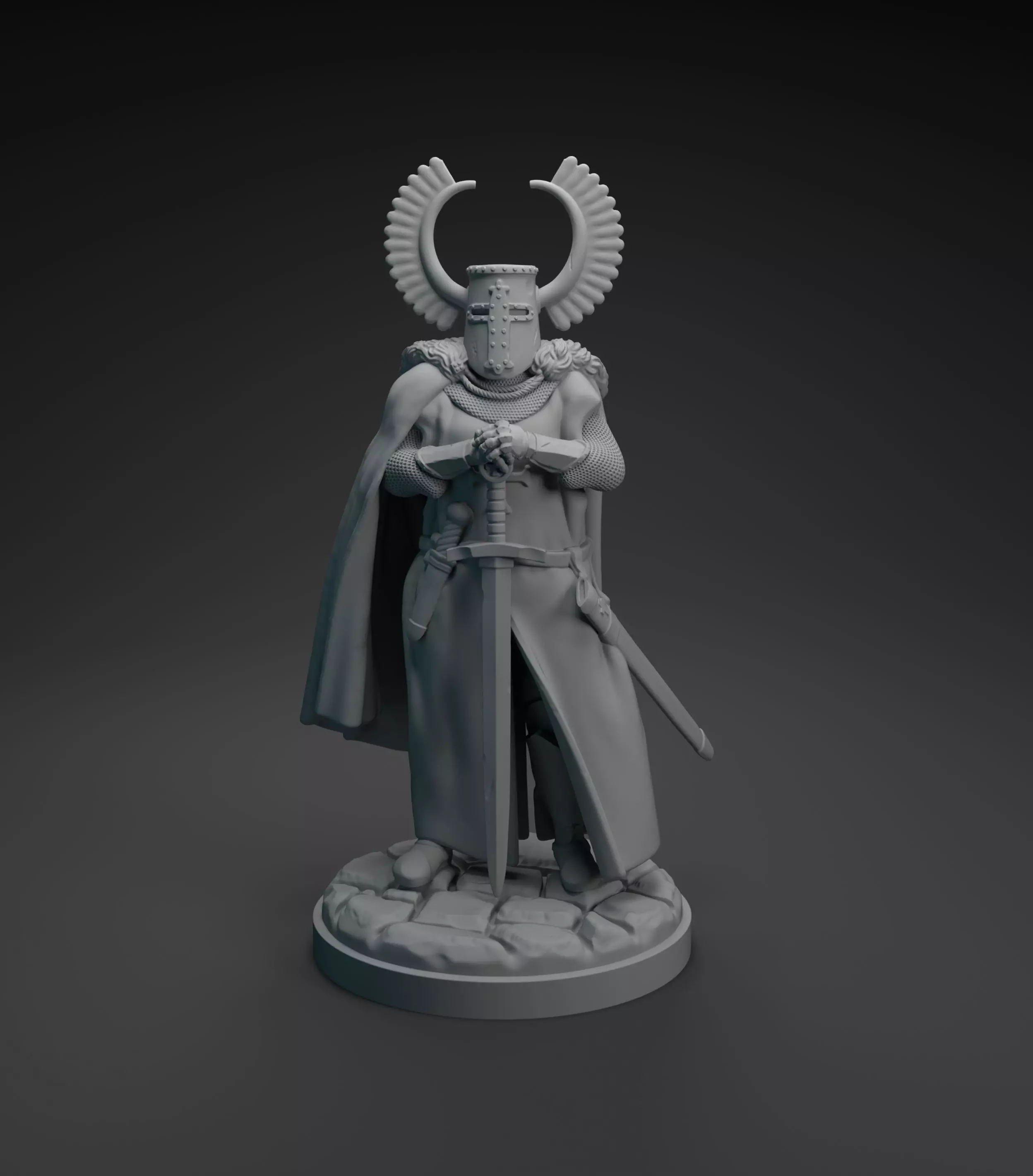 Teutonic knight standing intended for 3D printing 3D print model_0
