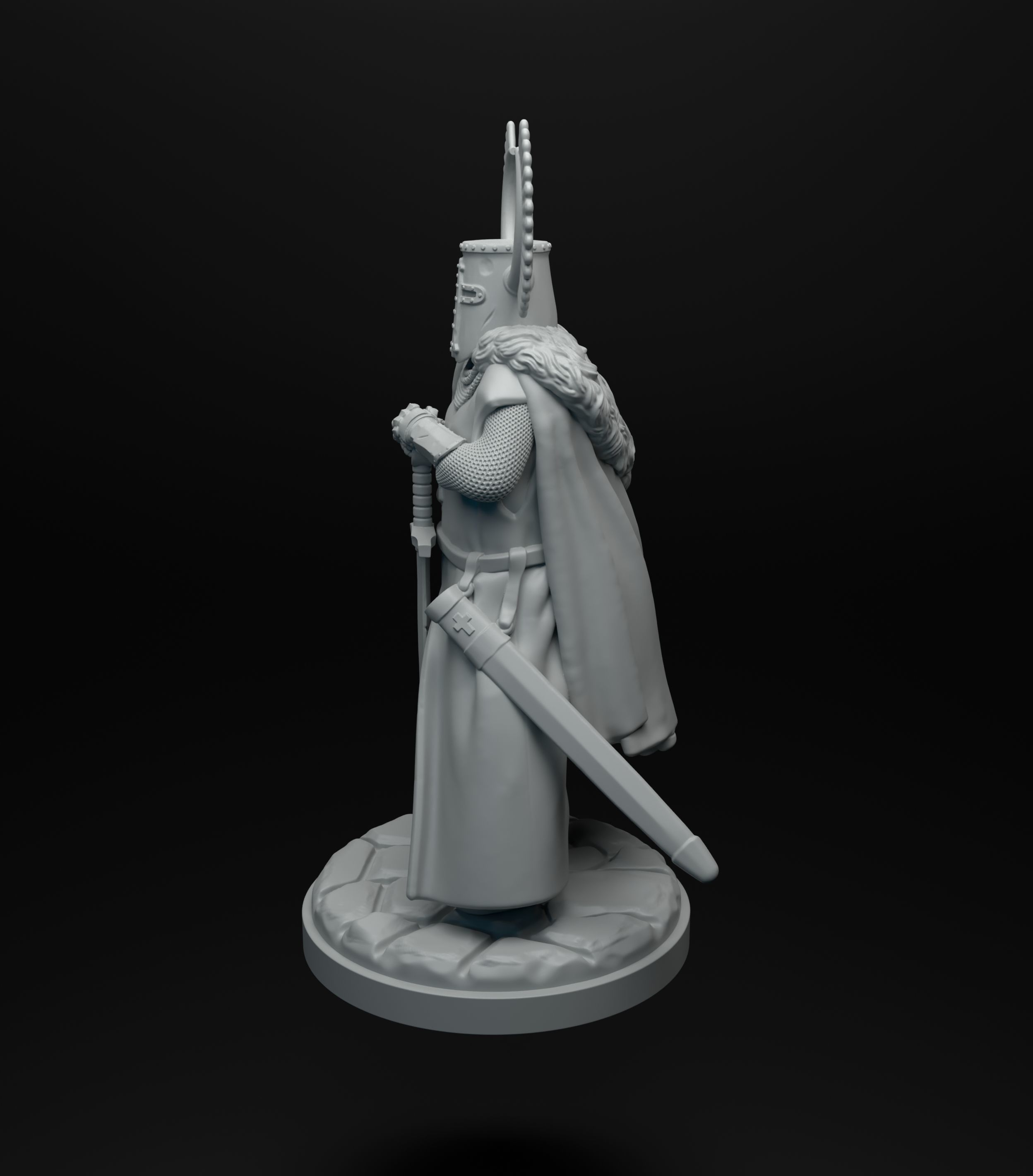 Teutonic knight standing intended for 3D printing 3D print model_8
