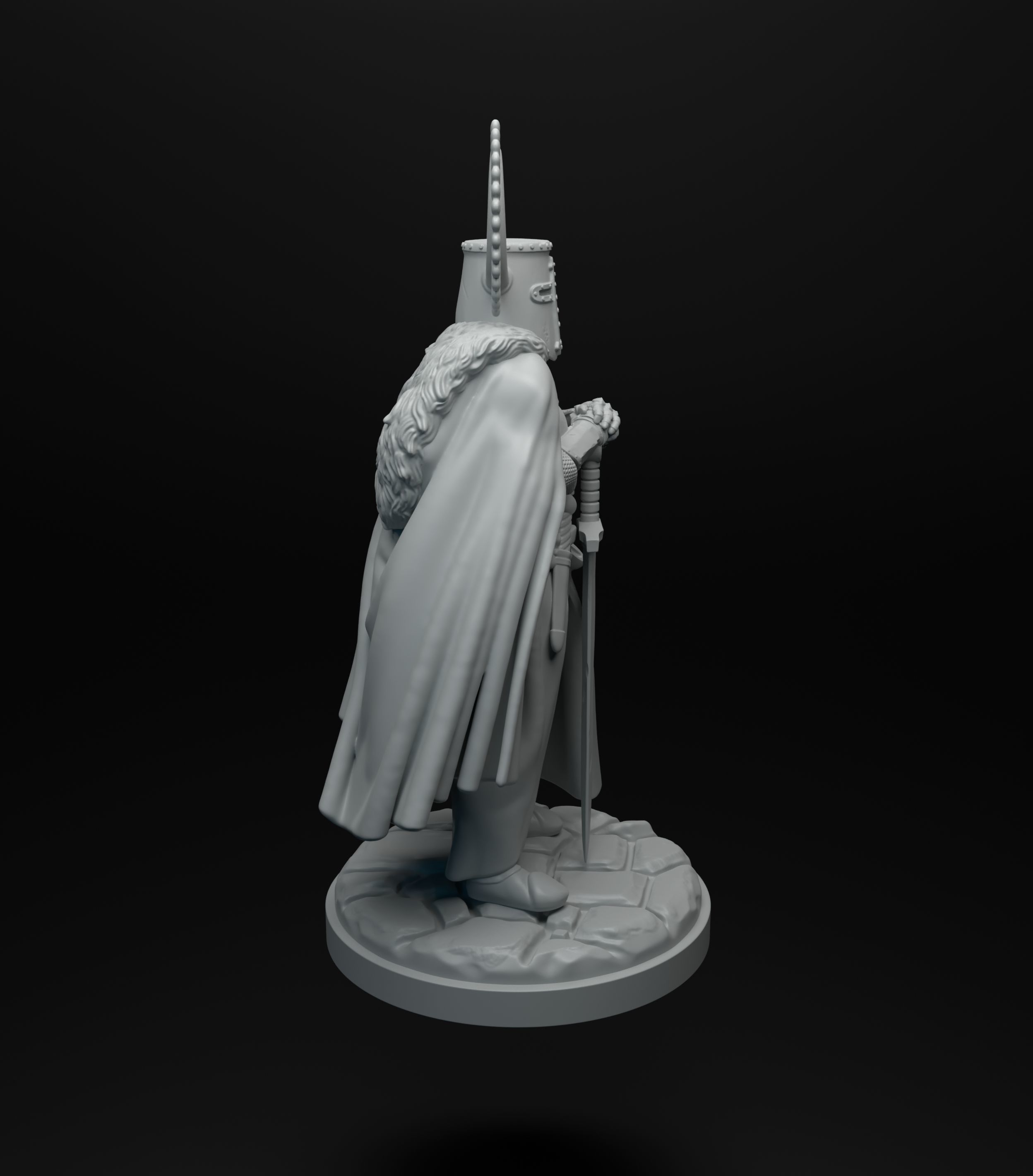 Teutonic knight standing intended for 3D printing 3D print model_5