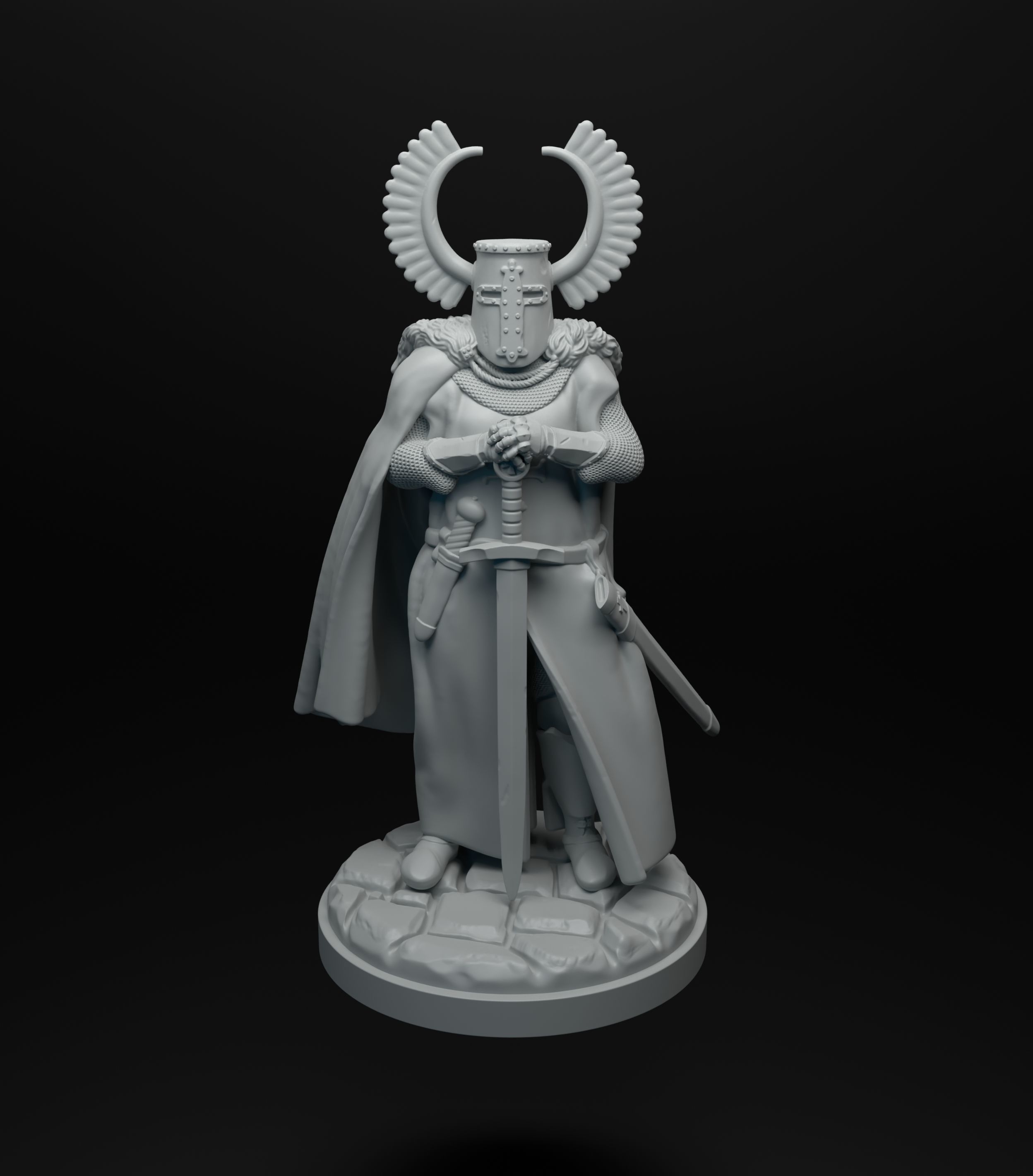 Teutonic knight standing intended for 3D printing 3D print model_2
