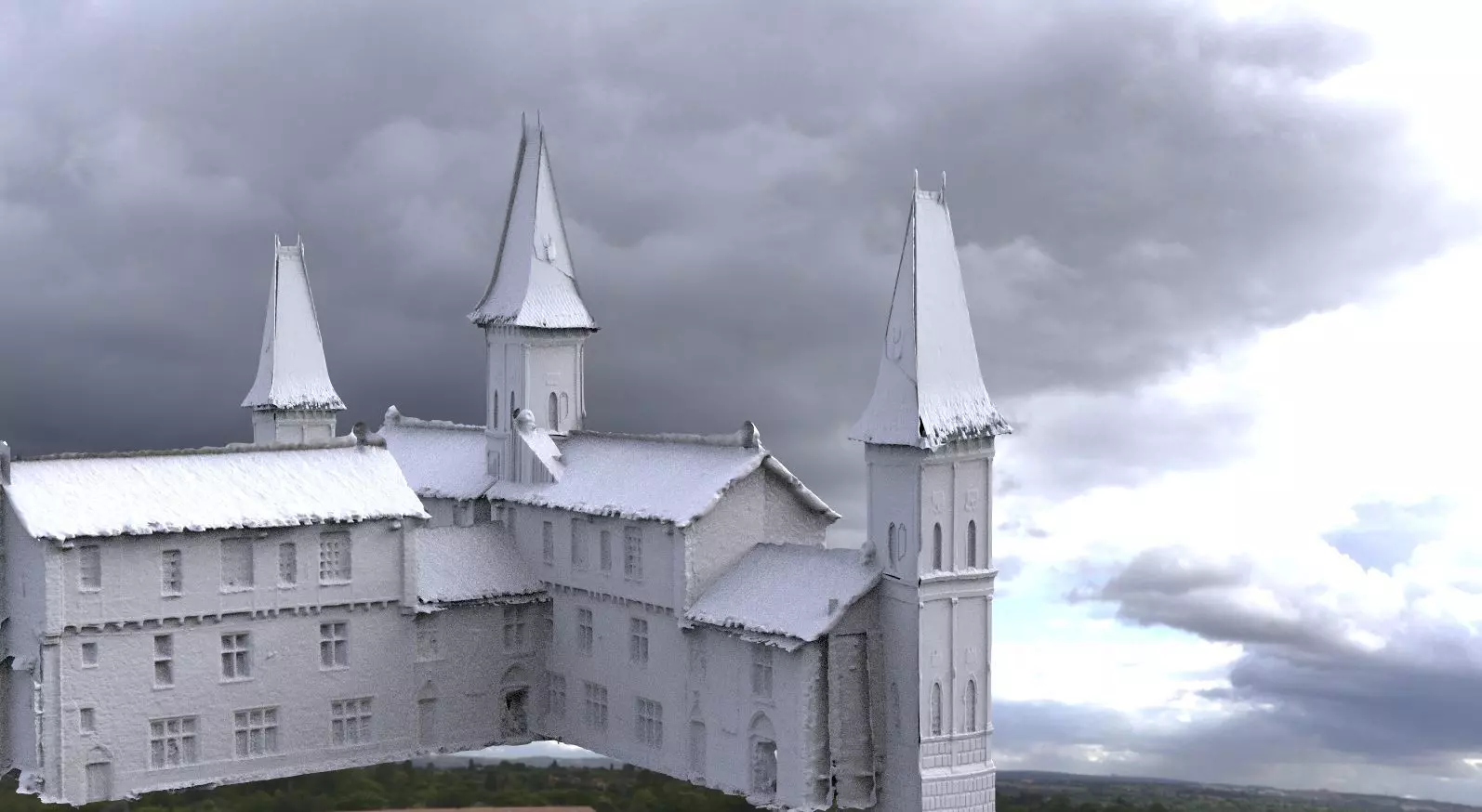 Medieval high fantasy street large 3D model