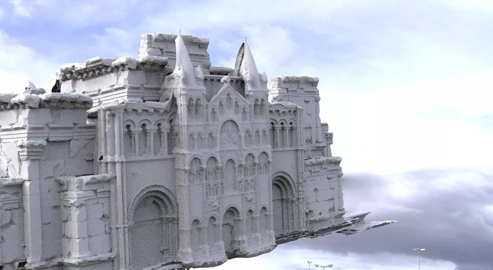 High fantasy city entrance 1 3D model_0