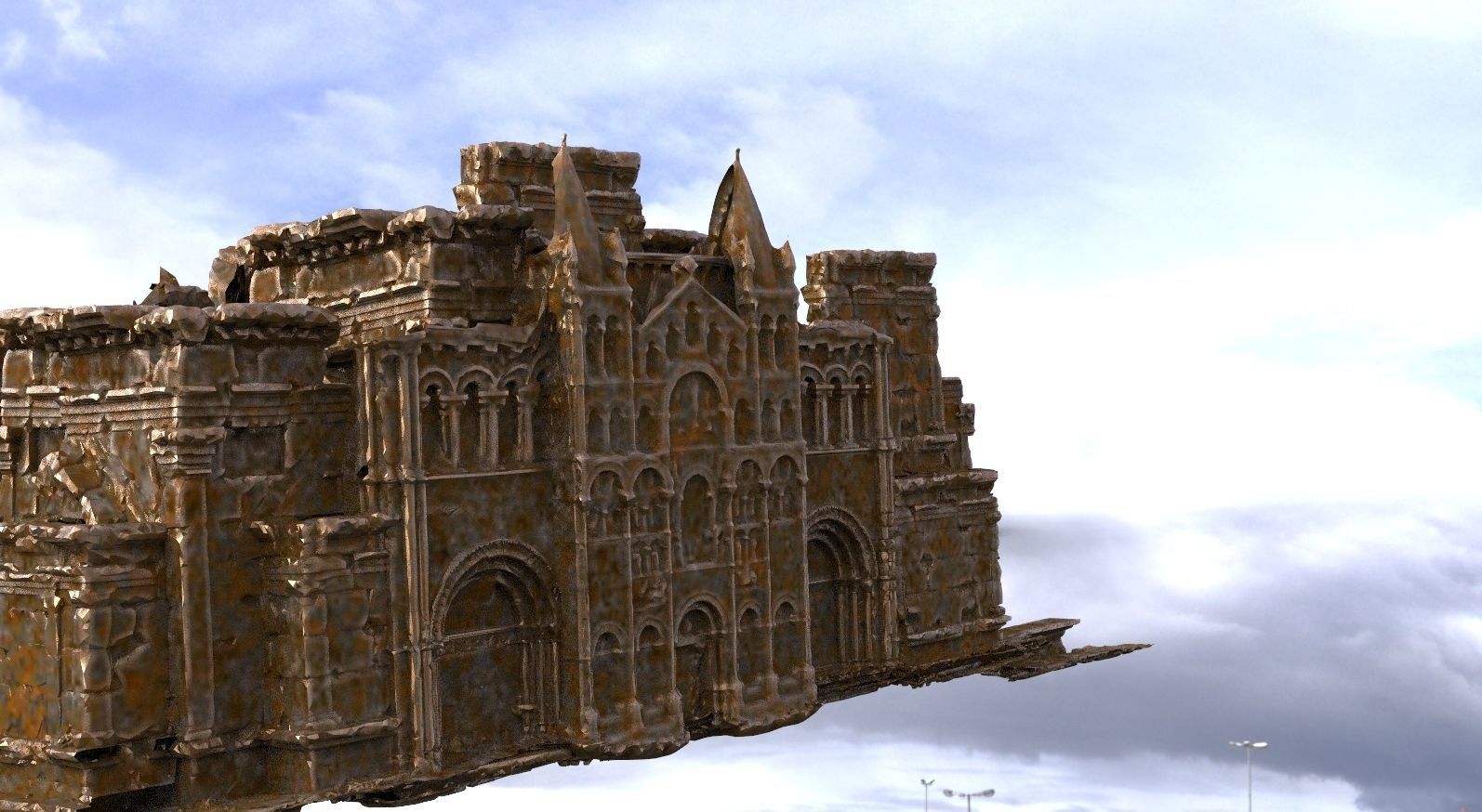 High fantasy city entrance 1 3D model_1