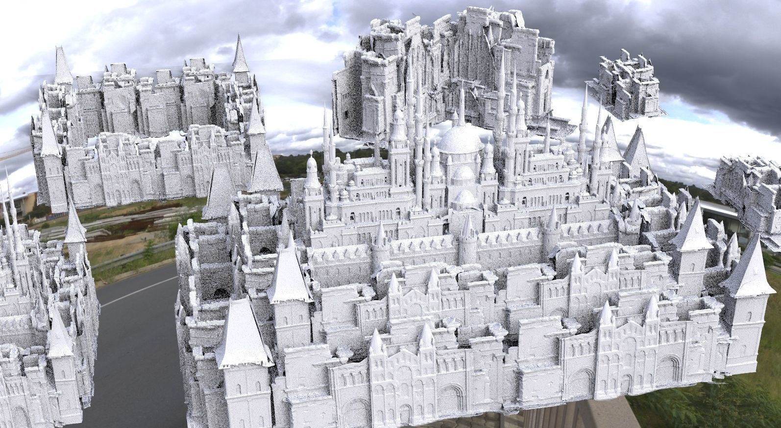 High Elf City Massive structures Kit bash Set 3D model_10