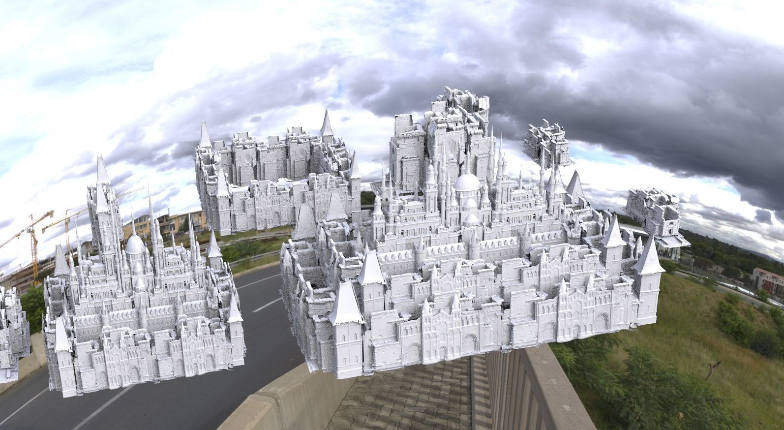 High Elf City Massive structures Kit bash Set 3D model_6