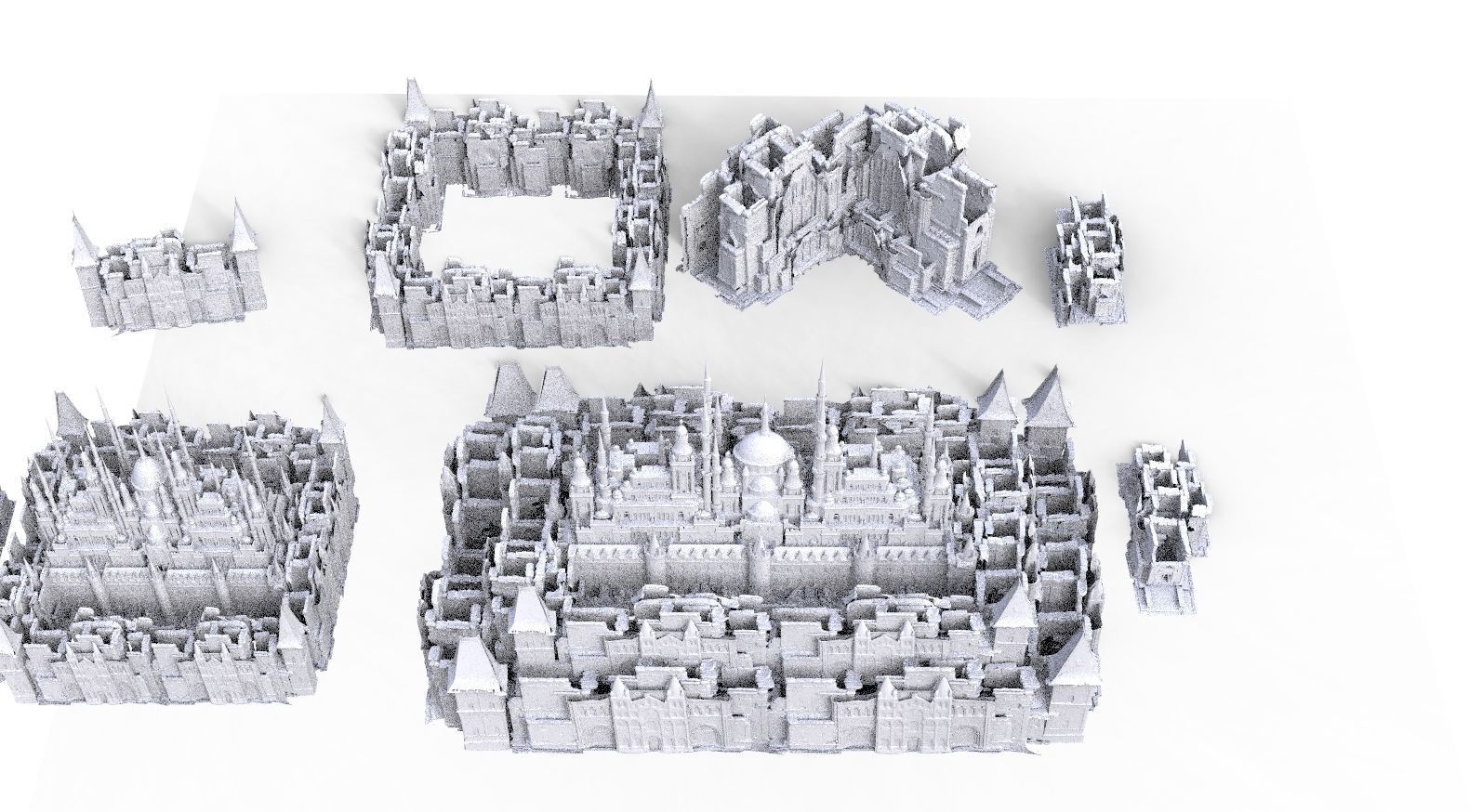 High Elf City Massive structures Kit bash Set 3D model_1