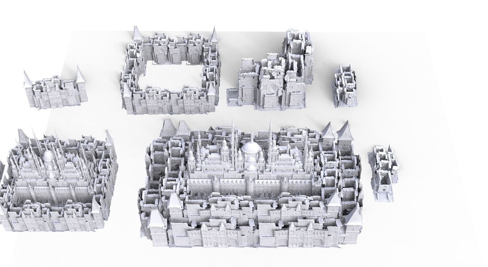 High Elf City Massive structures Kit bash Set 3D model_2