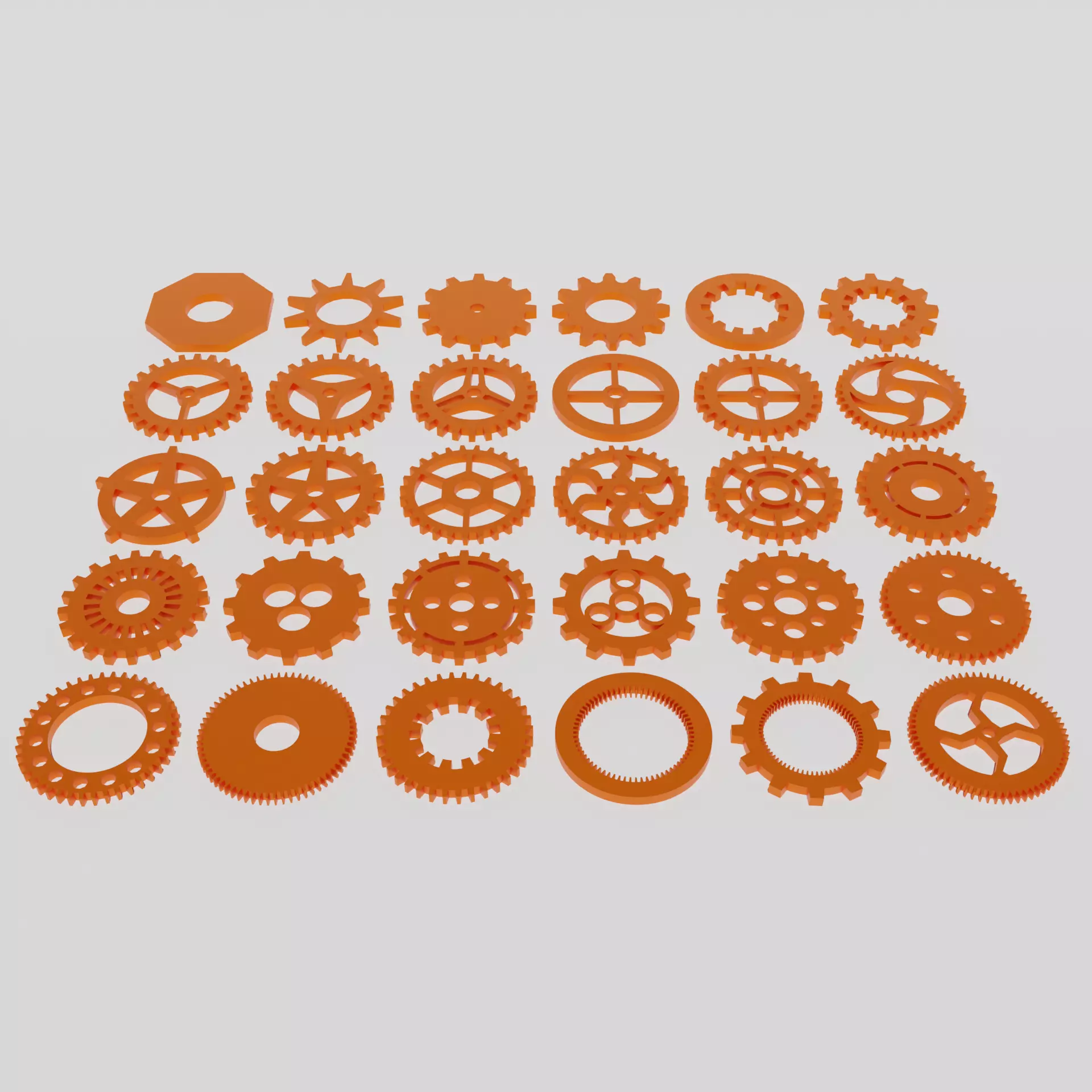 Gear Pack Low-poly 3D model_0