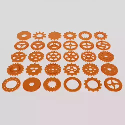 Gear Pack Low-poly 3D model