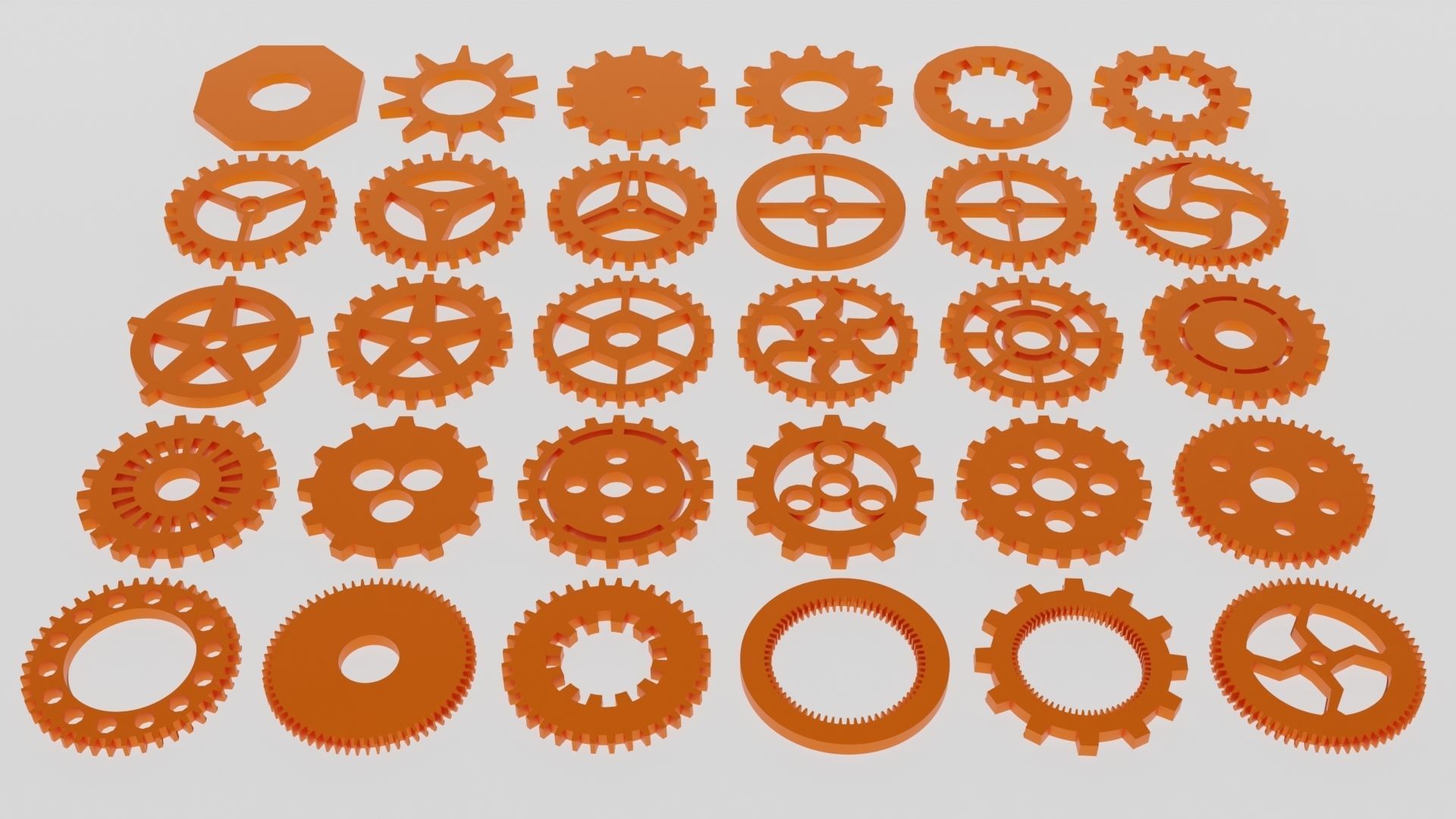 Gear Pack Low-poly 3D model_2