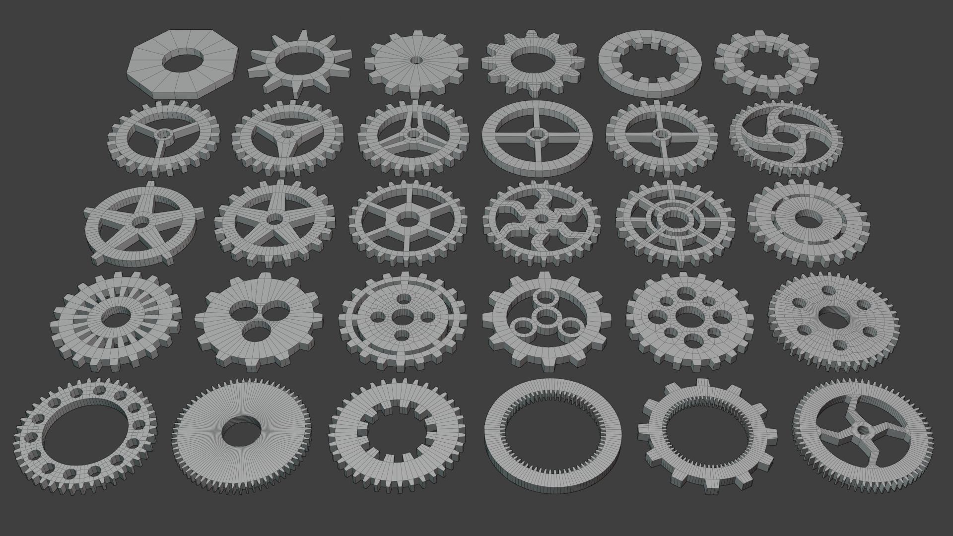 Gear Pack Low-poly 3D model_7