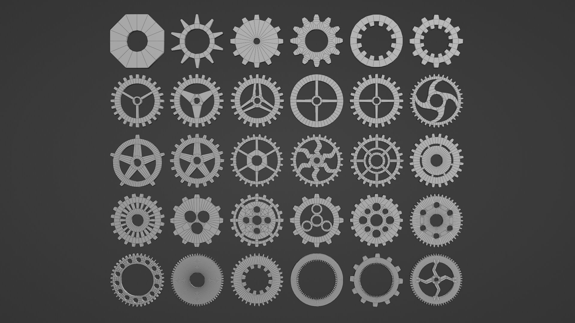 Gear Pack Low-poly 3D model_4