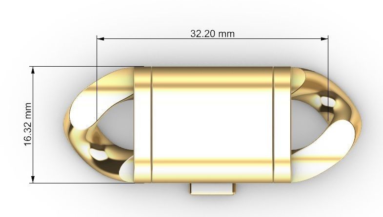 16 MM MIAMI CUBAN LINK PONG SET FOR BRACELET OR NECKLACE 3D print model_9