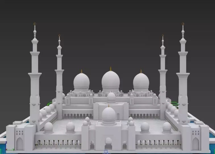 Mousque abu dhabi mosque Low-poly 3D model_0