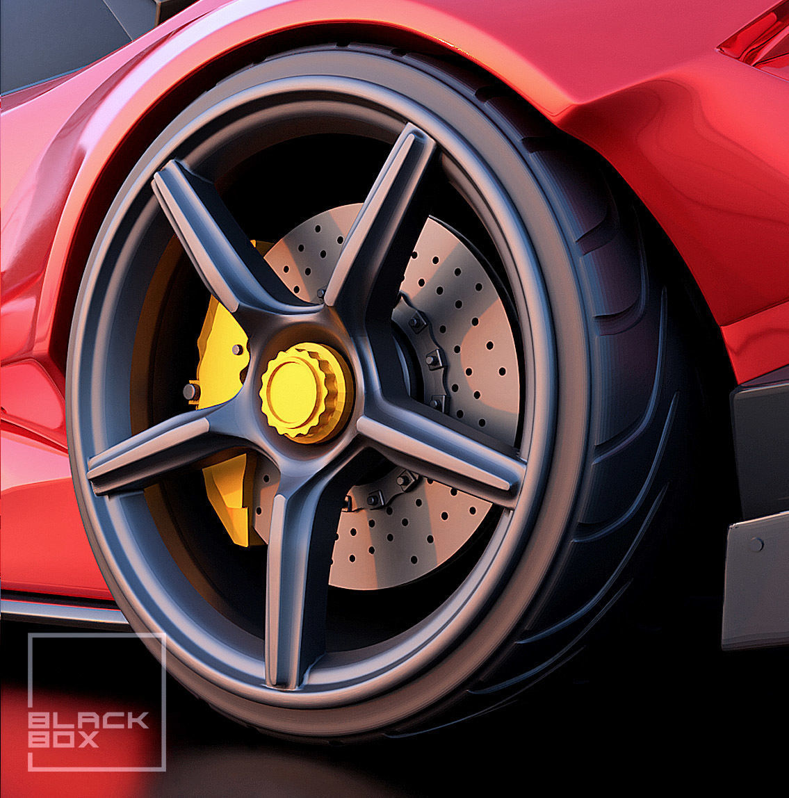 ULtra Light 5 spokes WHEEL SET FRONT AND REAR 3 3D print model_1