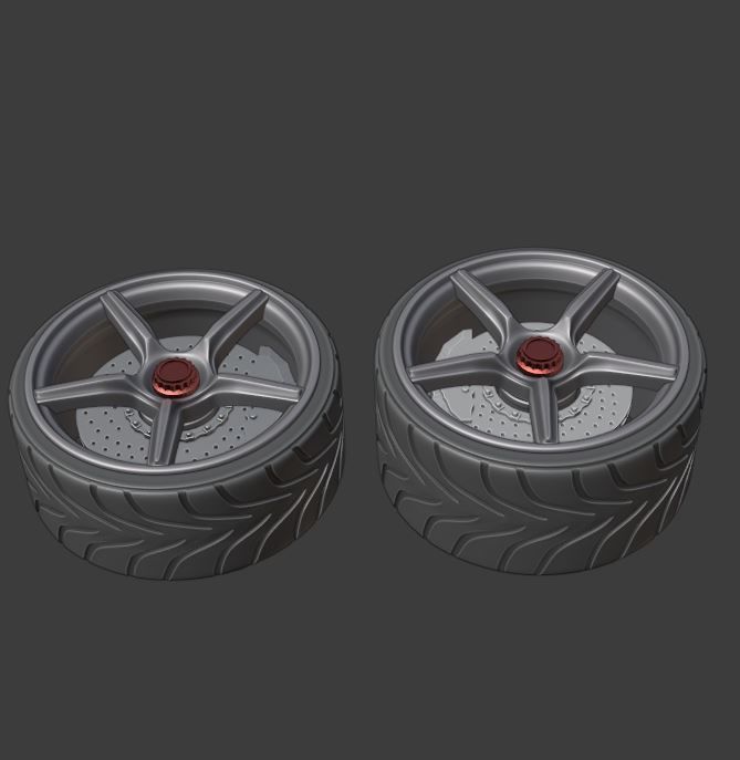 ULtra Light 5 spokes WHEEL SET FRONT AND REAR 3 3D print model_4